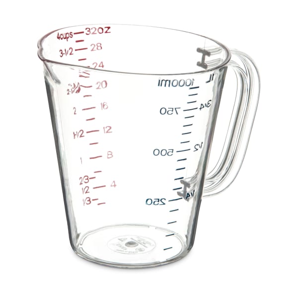 Carlisle 4314507 1 Gallon Clear Polycarbonate Measuring Cup