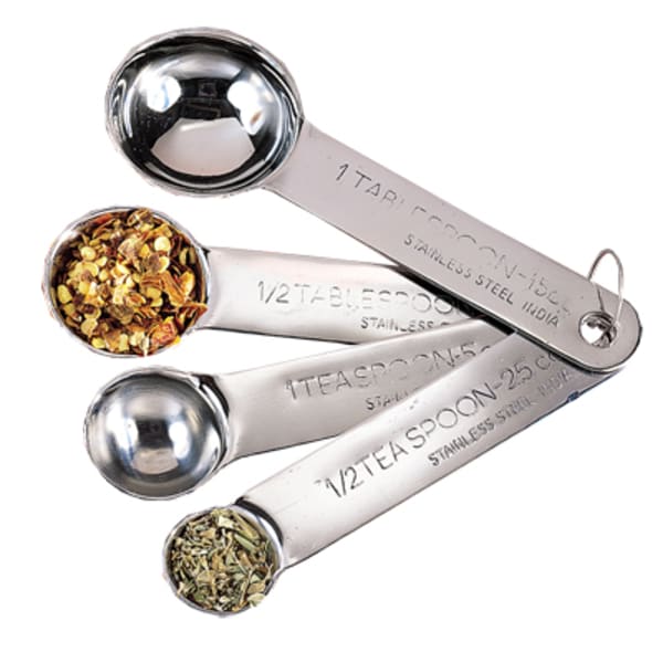 American Metalcraft Stainless Steel Measuring Spoons (Set of 4),Silver