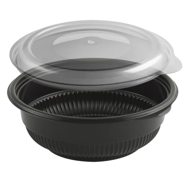 12 oz Black Container with Clear Lid