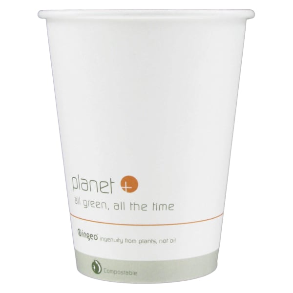 12 oz White Compostable Paper Coffee Cup