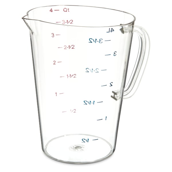 Carlisle 4314507 1 Gallon Clear Polycarbonate Measuring Cup