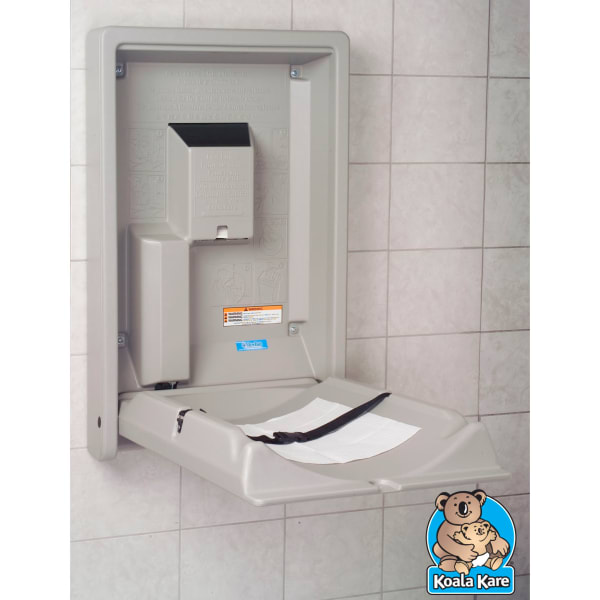 Koala Kare KB101 01 Gray Vertical Baby Changing Station Wasserstrom