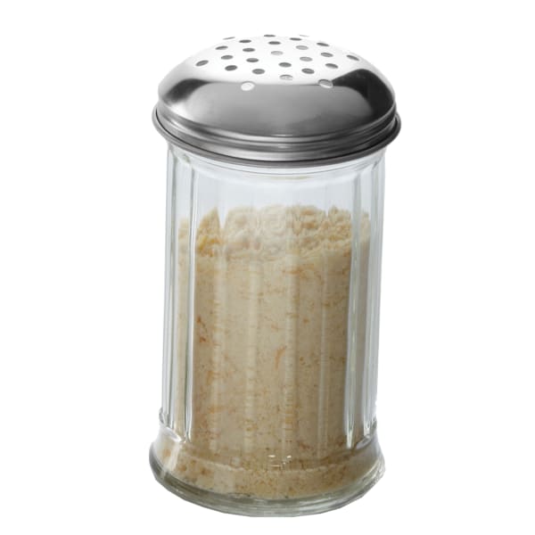 Grated Cheese Shaker, Clear Glass Spice Dispenser