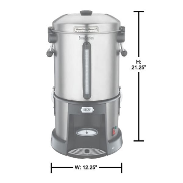 Hamilton Beach 45 Cup Coffee Urn and Hot Beverage Dispenser, Silver