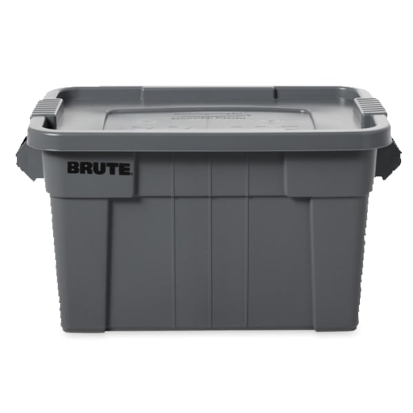 Rubbermaid Commercial Products BRUTE Tote Storage Bin with Lid, 14