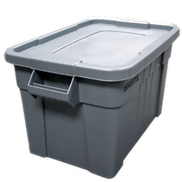 Rubbermaid Brute 20 gal Tote with Lid, Gray