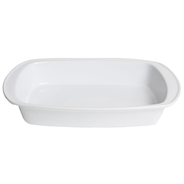 Anchor Hocking 95927 Ceramic 3.5 Qt. White Oblong Baking Dish Wasserstrom