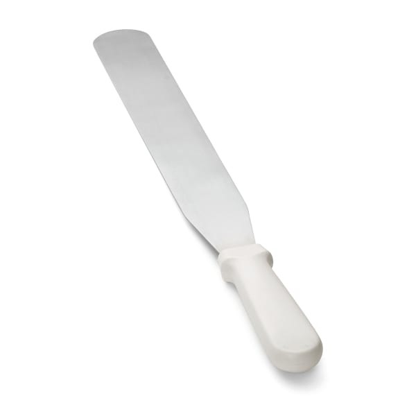 TableCraft 4212 S/S 12 Icing Spatula with White Plastic Handle