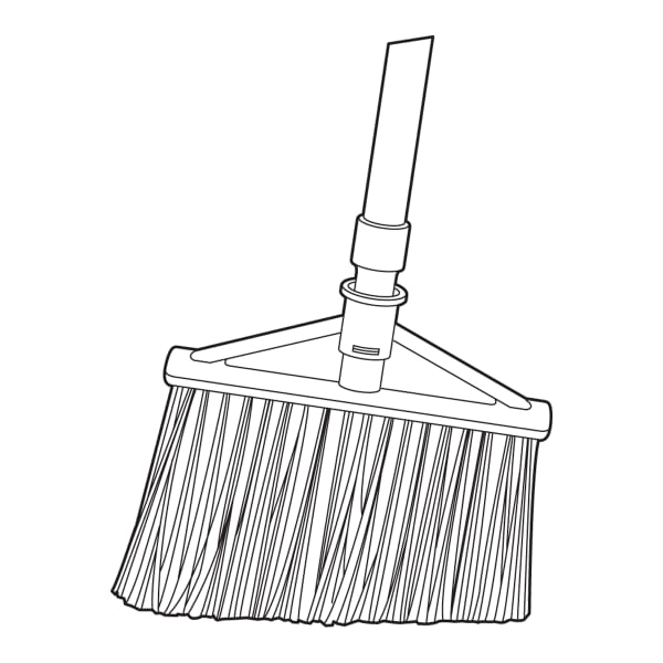 Rubbermaid Aluminum Handle Angle Broom, Gray