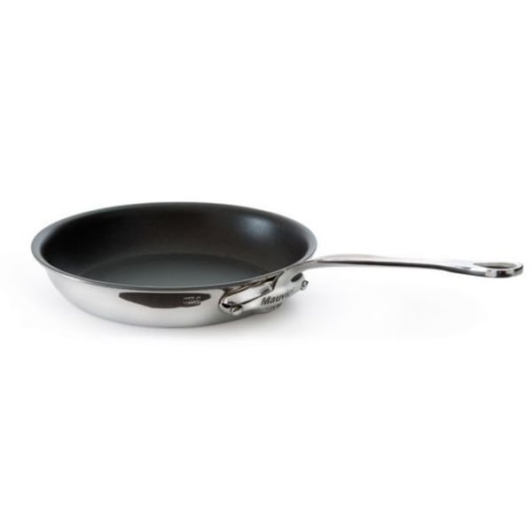 11 inch Polished Stainless Steel Nonstick Restaurant Frying Pan Skillet - Induction  Compatible