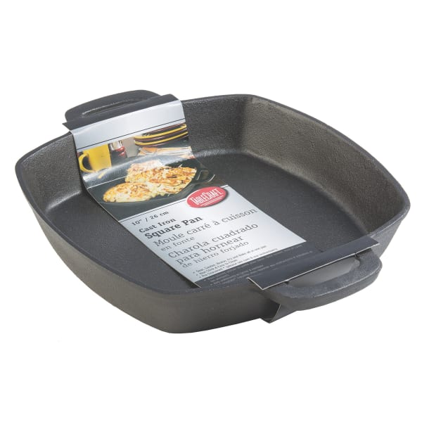 Tablecraft CW30114 Cast Iron Square Fry Pan, 2 Quart, Black