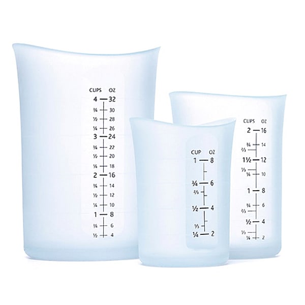 iSi B25300 Flex-it 3-Piece Translucent Silicone Measuring Cup Set