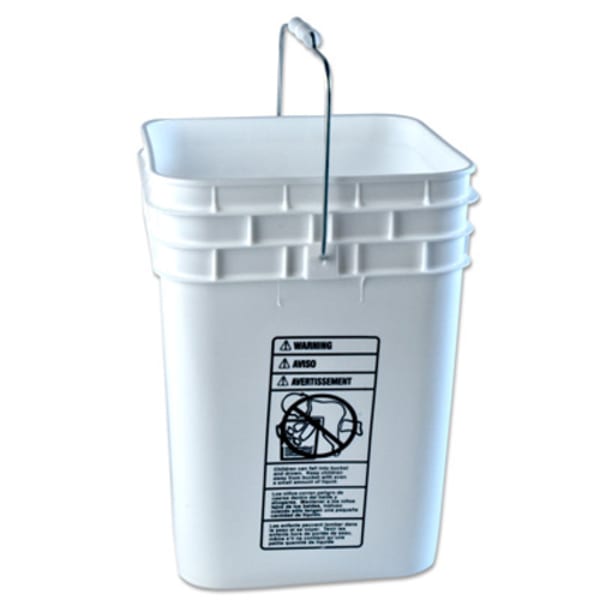 United States Plastics 3081 White 4 Gallon Bucket with Handle