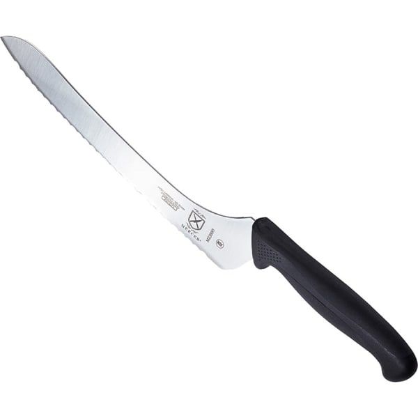 Mercer Culinary Millennia Offset Bread Knife, 9-Inch, Red