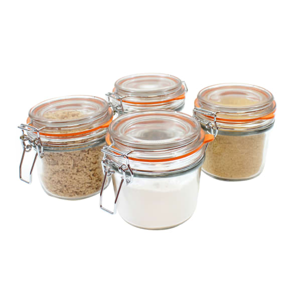  TableCraft CJS12 4-Piece Resealable Condiment Jar Set: Home &  Kitchen