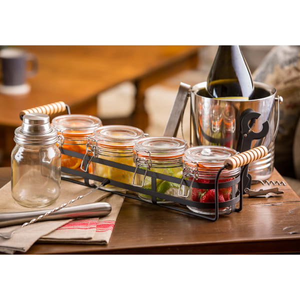 TableCraft CJS12 4-Piece Resealable Condiment Jar Set