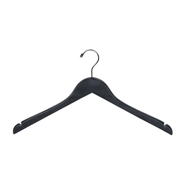 Hangers Direct C 66JMBN Matte Black 17 Hanger w Notches 100 CS Wasserstrom