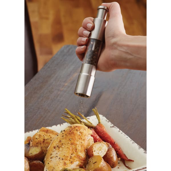 American Metalcraft 6 Stainless Steel Presto Push Salt and Pepper