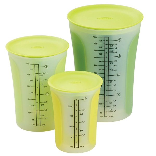 Tupperware Set of 2 Store 'N Pour Containers w/Measuring Cup 