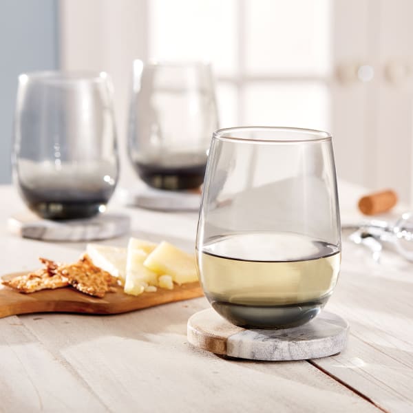 Libbey 231L 15.25 oz. Tidal Blue Stemless White Wine Glass - 12/Case