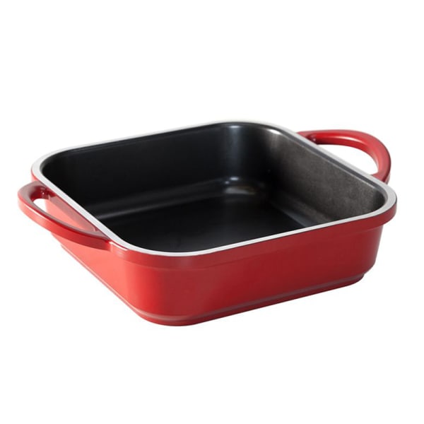 Cast Iron Fluted Cake Pan with Red Potholders