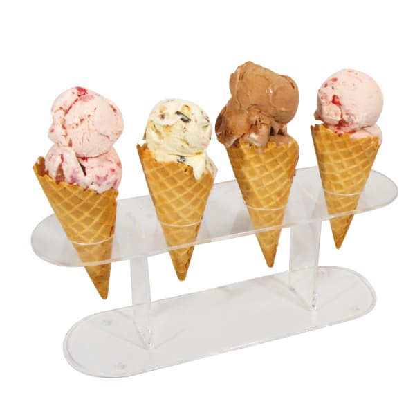 Winco ACN 4 Acrylic 4 Hole Ice Cream Cone Holder Stand Wasserstrom