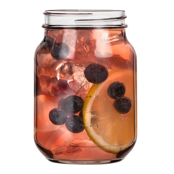 16 oz Eco Mason Glass Jar with Red Lid
