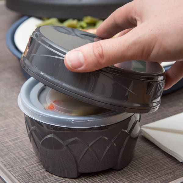 DX3353IL44 - DuraTherm™ Insulated Soup Bowl Lid Cover 5.25 x 1.45 (48/cs)  - Graphite Grey