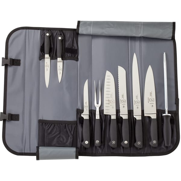 Choice 7 Piece Knife Set with White Handles & Mercer Knife Roll