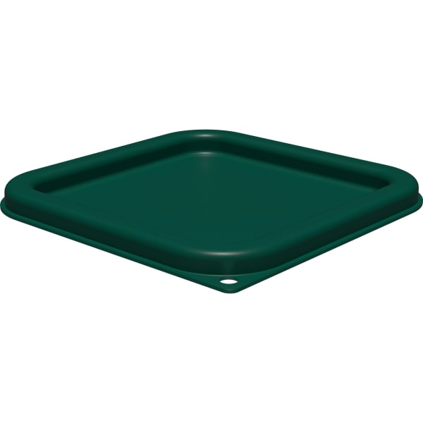 Carlisle 4 Qt. White Square Polyethylene Food Storage Container and Green  Lid - 3/Pack