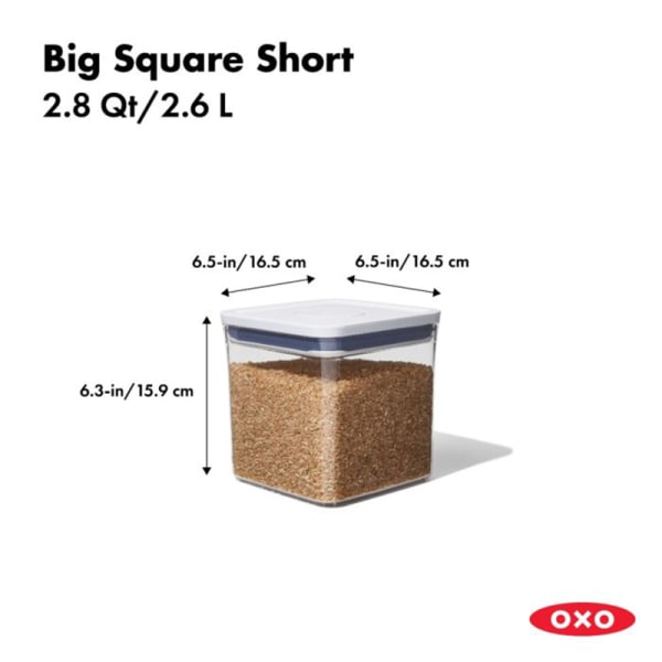 OXO POP 6.0-Qt Big Square Tall Airtight Food Storage Container + Reviews