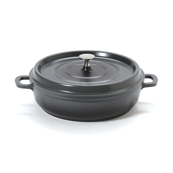 G.E.T. CA-005-GR/BK/CC Heiss Gray/Black 3 Quart Braiser Pan with