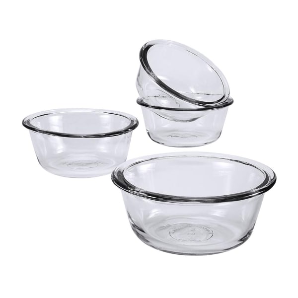 Anchor Hocking 82269L20 Glass 10 Ounce Oval Custard Cup Set 4
