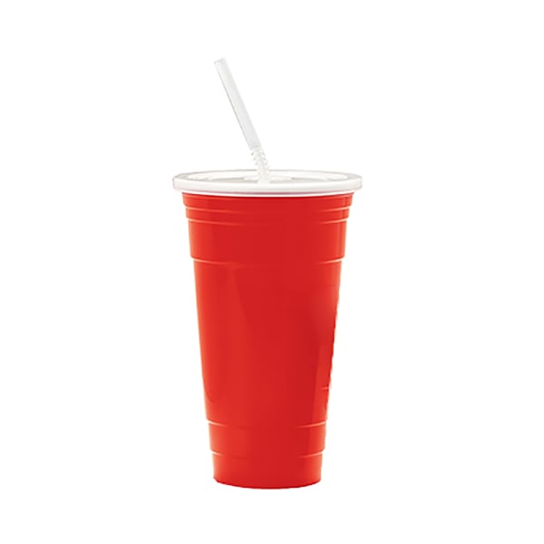 G.E.T. SC-32-SET-R Red 32 Ounce Tumbler Set with Straw And Lid