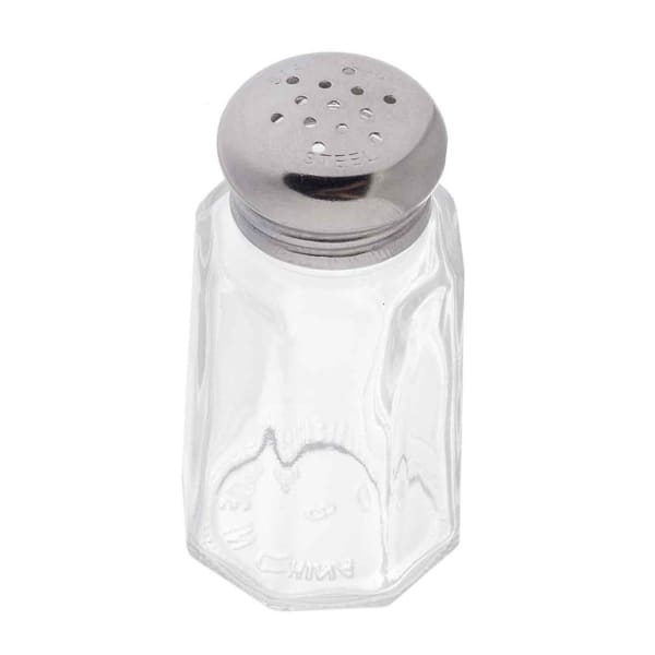 Tablecraft 3 Ounce Stainless Steel Paneled Salt & Pepper Shaker, Clear