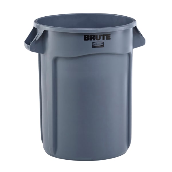 Rubbermaid Brute Container with Lid, Round, Plastic, 32 gal, Gray