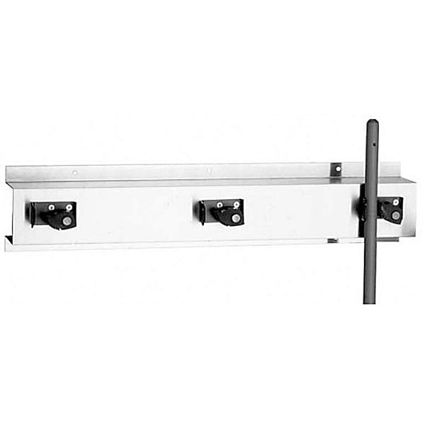 Metal broom holder on sale
