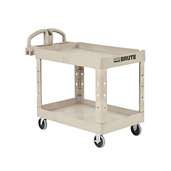 Rubbermaid FG450088 Beige 2-Shelf 39 x 18 Utility Cart