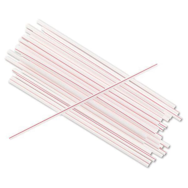 Cell-O-Core BS8WR 8 White / Red 8 Collins Straws - 500 / BX