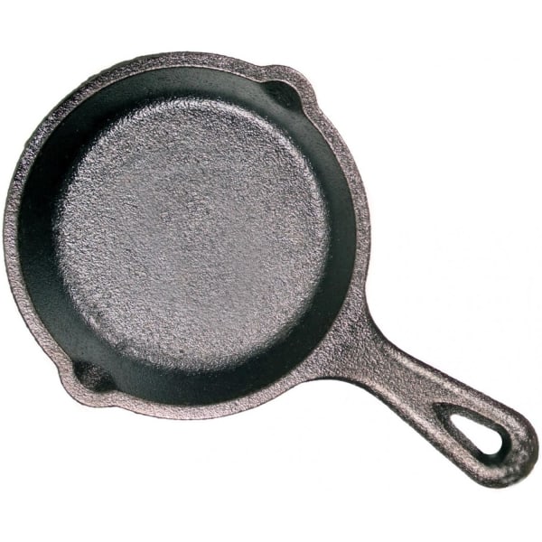 Lodge 6 1/2 Pre-Seasoned Mini Cast Iron Skillet with Walnut Wood  Underliner and Black Silicone Handle Holder