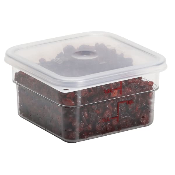 Cambro CamSquares® 2 and 4 Qt. Translucent Square Polypropylene Food  Storage Container Seal Lid