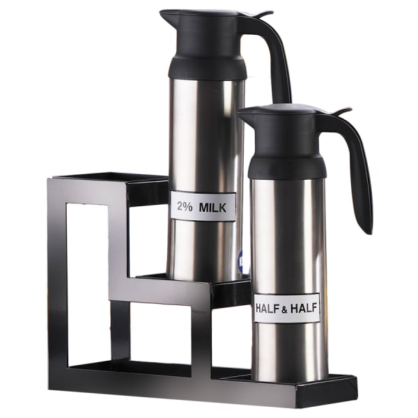 Cal-Mil 1210 Black Steel Frame 3 Step Milk Carafe Station