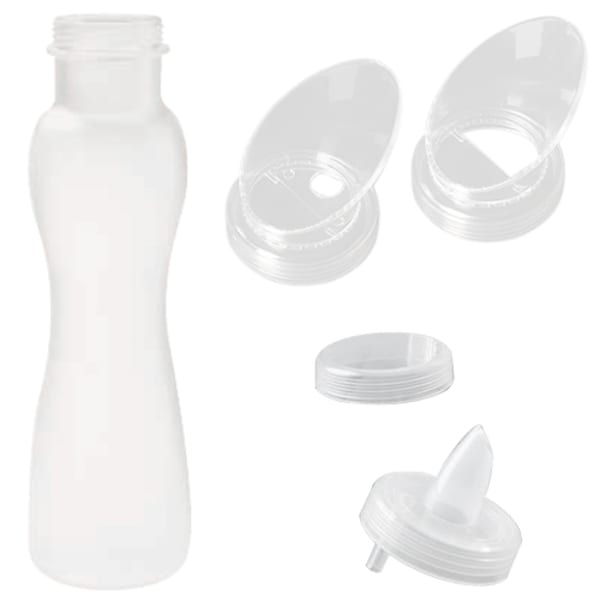 G.E.T. SDB-32-PC-6 Frosted 32 Oz. Salad Dressing Bottles w/ Lids - Set |  Wasserstrom