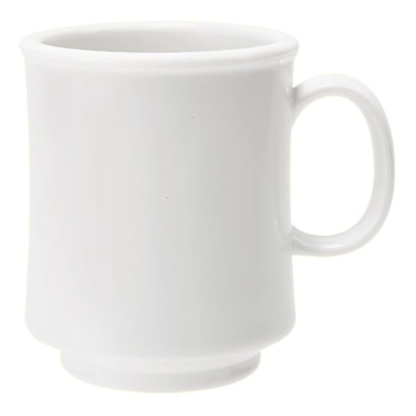 G.E.T. TM-1308-W Diamond White 8 Oz. Stacking Mug - 24 / CS | Wasserstrom
