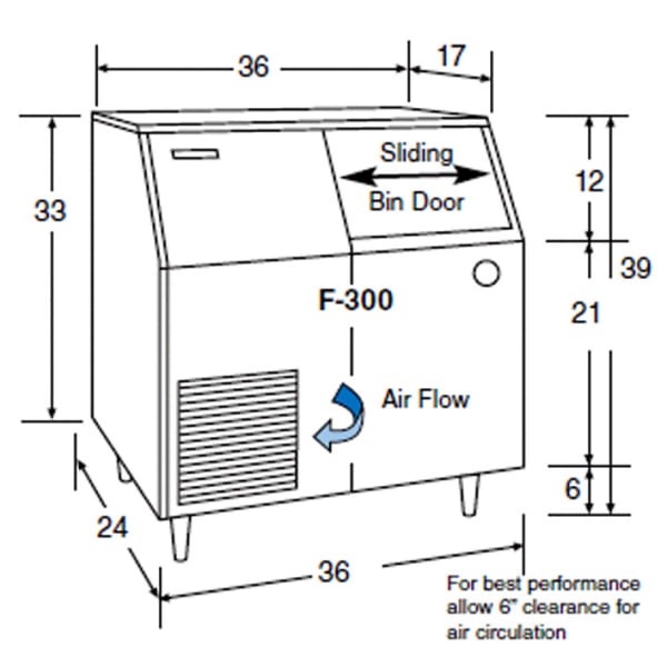 Hoshizaki F-300BAF 115V Flake Style Ice Maker With Bin | Wasserstrom