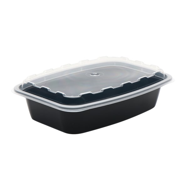 Cube Plastics CR-928B Black 28 Oz. Container with Clear Lid - 150