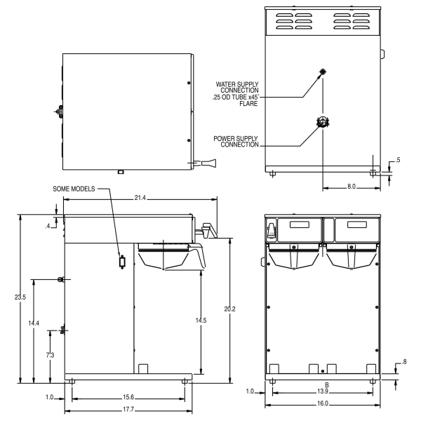 BUNN® 23400.0041 Twin Airpot Coffee Brewer with Hot Water Faucet