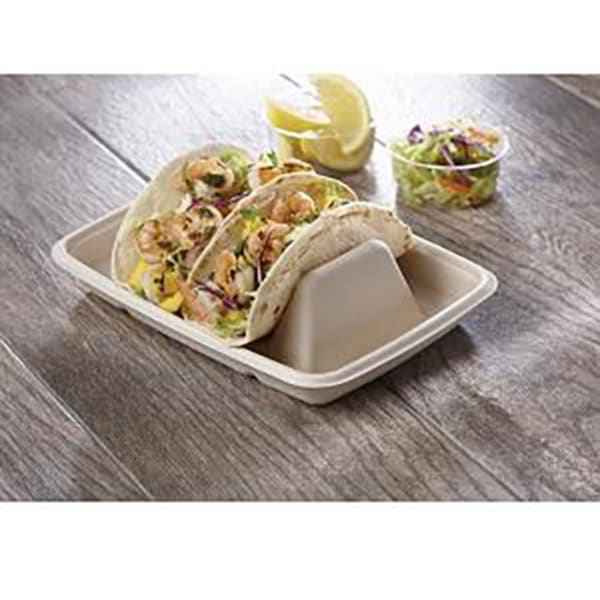 Sabert 47070020 Natural Pulp Divided Taco Tray Insert - 300 / CS