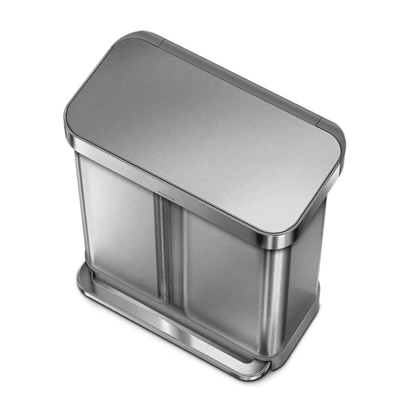 simplehuman CW2025 15.3 Gallon Dual Compartment Step Waste