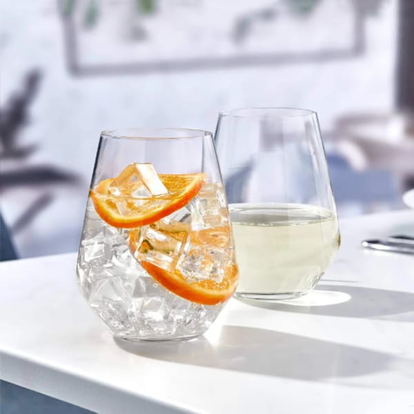 Libbey 9318 Prism Stemless 18 Ounce Wine Glass - 12 / CS | Wasserstrom